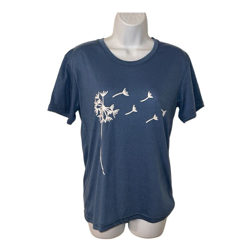 New Fashion Women Bohemia Dandelion Print Tee Shirt Short Sleeve T-shirt Boho Gr